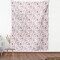 Ambesonne Paris Fabric by The Yard, Valentines Day Theme with Eiffel Kissing Couple Hot Air Balloon Wedding Concept, Decorative Fabric for Upholstery and Home Accents, 2 Yards, Pink Rose